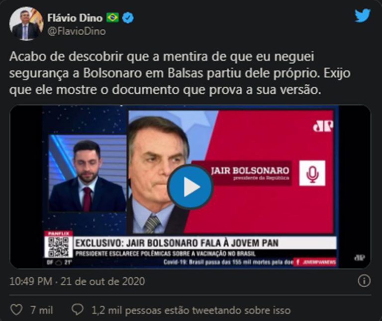 Antes de polêmica, Governo Dino havia se recusado a responder pedido de reforço na segurança, para visita de Bolsonaro ao Maranhão